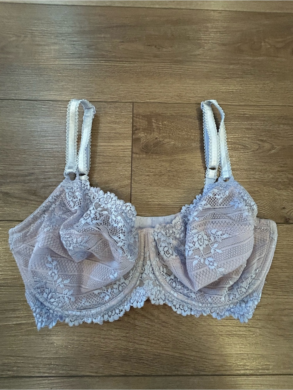 Wacoal 34DDD Lace Underwire Bra Lavender Floral Full Bust